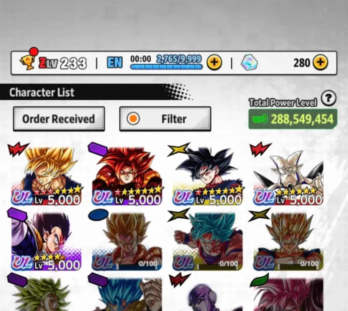 D423-IOS+Android-5 UL(Goku Uis+SS4 Gogeta)+Team Daima+25 Legends+Good Equipment+SS4 Goku+SS3 Vegeta Red Star+Vegeta&Goku+Majin Duu+Majin Kuu