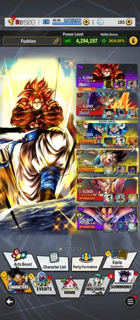 D427-IOS+Android-7 UL(SS4 Gogeta+Goku Uis+Vegito+Gohan)+46 Legends+Good Equipment+Nice Team PVP+Good Zenkai+Son Family+Team Gohan+Team Fusions