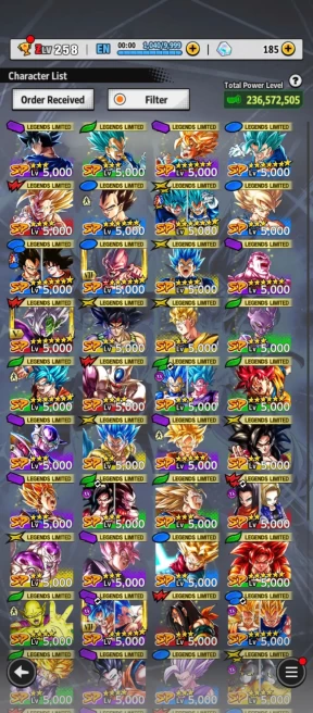 D427-IOS+Android-7 UL(SS4 Gogeta+Goku Uis+Vegito+Gohan)+46 Legends+Good Equipment+Nice Team PVP+Good Zenkai+Son Family+Team Gohan+Team Fusions