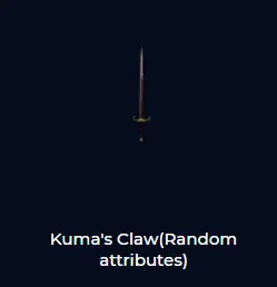 Any server Dark and Darker  Kuma's Claw(Random attributes) 