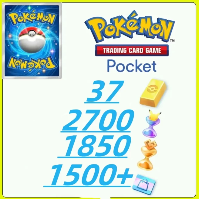 1268 draws - Pokémon Gold Bricks*37 - Pack Opening Hourglass*2700 - Challenge Hourglass*1850 - Reality Cardoid