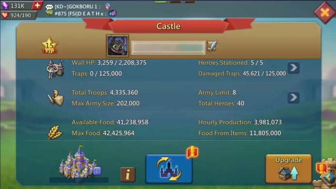 1095M MIGHT | 820M RESEARCH | T5 TROOPS | 131K GEMS | 21 GOLD HEROES 60 LVL 