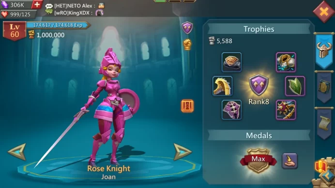 431M MIGHT | 261M RESEARCH | T4 TROOPS 71M | 306K GEMS | 15 GOLD HEROES 60 LVL