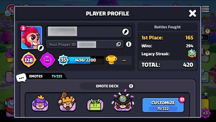 128 JOURNEY LVL | 35 XP LVL | 32 CHARACTER | TRADER, MEDIC AND HOG RIDER ULTRA