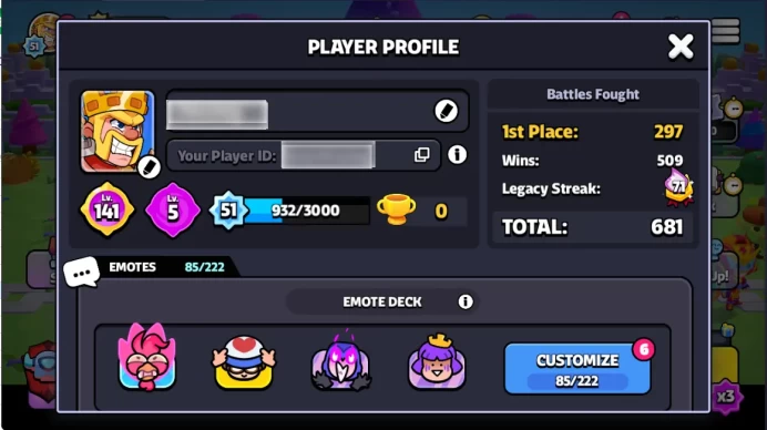 141 JOURNEY LVL | 51 XP LVL | 5 TREASURE LVL | 2 HEROES | 33 CHARACTERS | 4 ULTRA