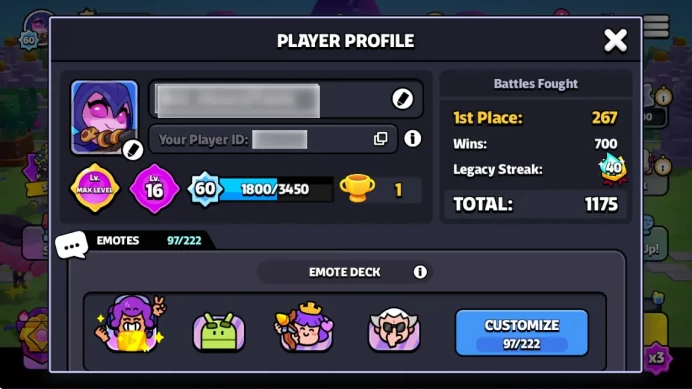 MAX JOURNEY LVL | 60 XP LVL | 16 TREASURE LVL | 1 TROPHY | ARCHER QUEEN | 35 SQUADS  | 14 SQUADS ULTRA 							
