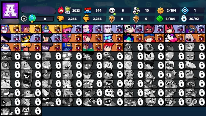 B3【26/95 Brawler 】2 Hypercharge▰3 Max Power▰20 Skins▰102 Gems▰Best Deal For You