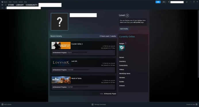 [ID:41259][NONPRIME][VERY RARE][1K HOURS+][COMMENDATIONS 3x248] UN (UNRANKED || 0 MM || 1738 HOURS)