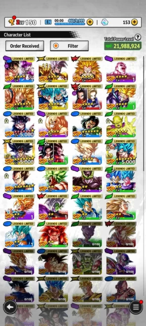 UL Majin Vegeta 8S+ 26 Legends (Goku Uis 13s+Bardock 7s+Baby 2+ss3 Goku+Gotenks+god ss Goku +Vegeta) Good Equipment-ANDROID-IOS-BANDAI (782)