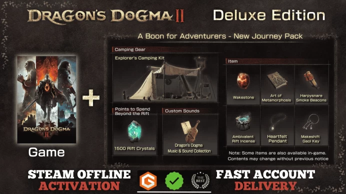 Dragon's Dogma 2 - Deluxe Edition + All DLC (+1 Free Game Gift) | Steam Offline Activation | Instant Delivery | Life Time Access