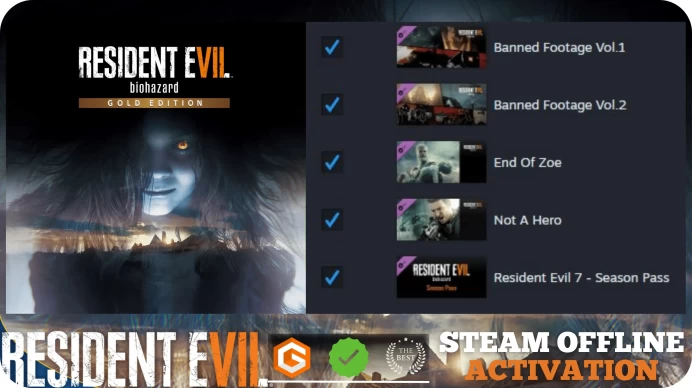 Resident Evil + 100 Hot Games | Steam Offline Activation | Instant Delivery | Life Time Access 