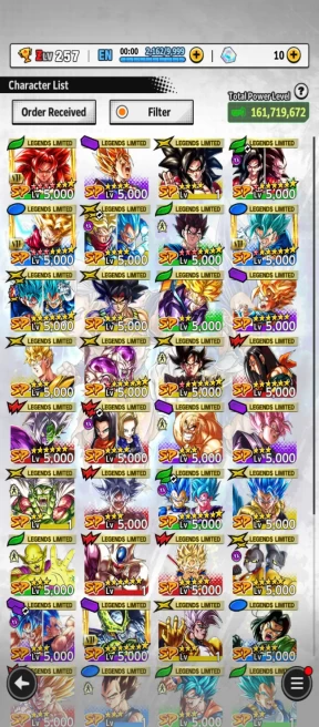 D551-IOS+Android-7 UL(SS4 Gogeta Full Red Star+Beast Gohan+Majin Vegeta+Gohan)+42 Legend+Vip Equipment+Nice Team+Team GT+Team Fusion+Team Future