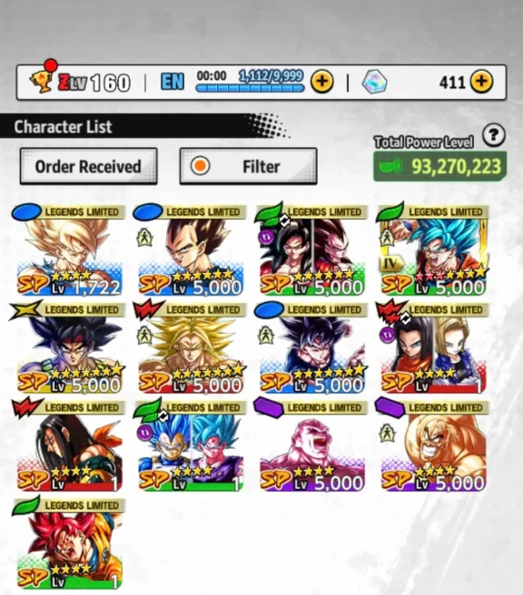 D553-IOS+Android-UL Majin Vegeta Red Star+10 Legends+New LL Goku Uis+Broly+God Goku+Namek Goku+Nappa+Have Equipment