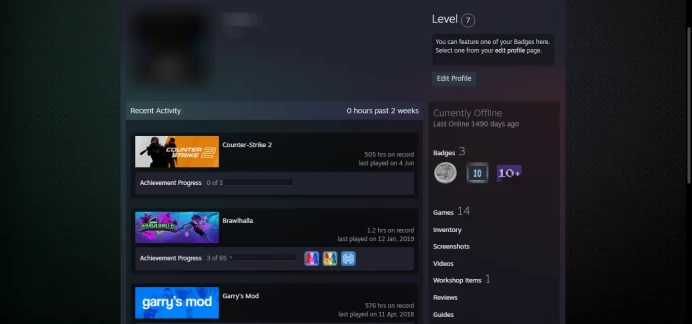 2018 Service Medal + 10 other games _<< FACEIT>> NO VAC_30 Days Warranty_Last Online 4 year ago_7 level steam _NO VAC_ Loyalty,5Y,Global_505hrs 