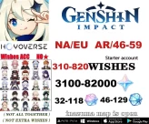ZC2003//NA//FemaleAR 56[740+Wishes//82621+Primogem,126+Acquaint Fate,63+Intertwined Fate//Safe and stable, immediate delivery]