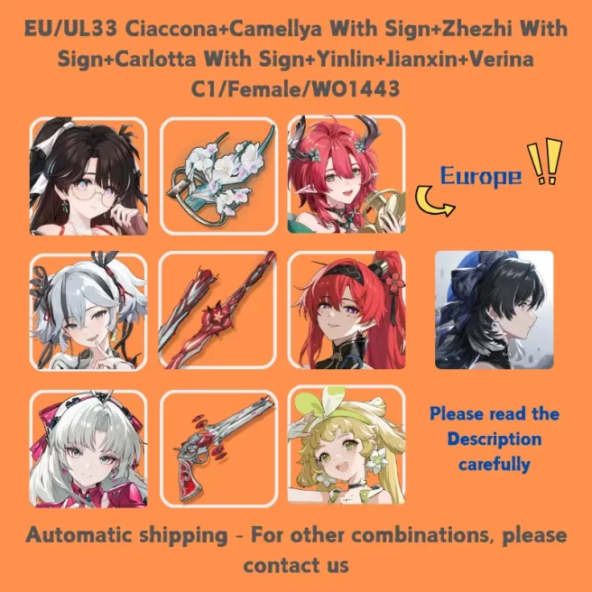 EU/UL33 Galbrena With Sign+Carlotta With Sign+Camellya With Sign+Zhezhi With Sign+Ciaccona+Yinlin+Jianxin+Verina C1/Female/WO1443