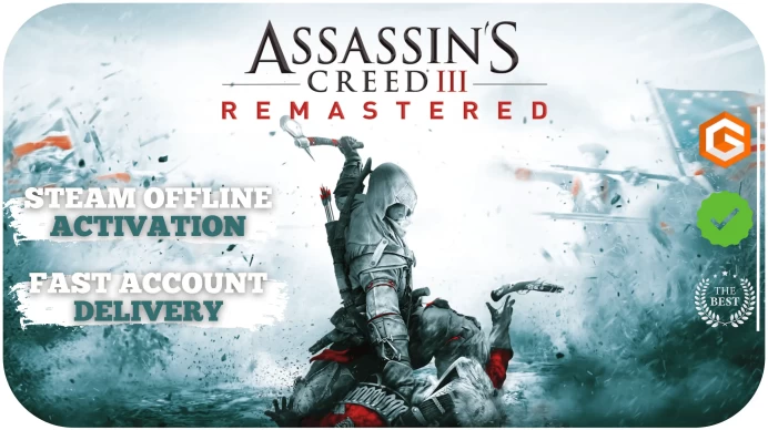 Assassin's Creed III Remastered  - Digital Deluxe Edition (+1 Free Game Gift) | Steam Offline Activation | Instant Delivery | Life Time Access