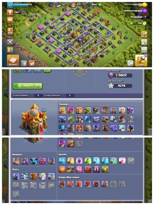 M10◆TH 16 SEMI MAX◆BLUE WALL◆HERO- 51,55,41,31,14◆NC 1K◆BH 9◆173 LEVEL◆DONATION ACCOUNT