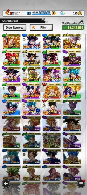 LF Goku Uis FULL+Cell 11s+GokuBardock+baby 2+Gotenks+God ss Goku+Goku god+ss3 Goku+SP CauliflaKale FULL+Good Equipment-ANDROID-IOS-BANDAI (795)