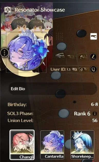 SEA|UL 56|5 Limit (Camellya+Sign,Shorekeeper,Yinlin,Changli,Cantarella)|DB Lv 22|Check SS(WW1164)