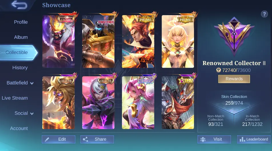 Franco Legend, RogerTrans, 2 Prime (YZ,Beatrix), 2 Collec (Badang,Benett) & ETC|Take Email|Check SS (MLBB1132)