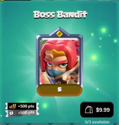 9.99USD OFFER◆ 5 BOSS BANDIT◆SUPERCELL OFFICIAL STORE LOGIN◆CHEAP PRICE