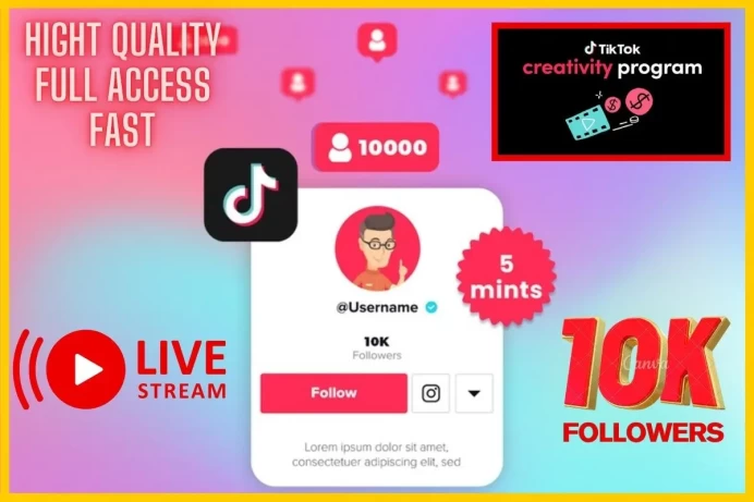 TikTok Account with 10K Followers | Stream from smartphone | Verified by Email | Full Data Change 