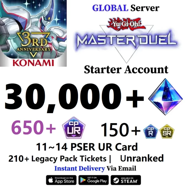 [Global] Starter Accounts with 30,000+ Gems & 650~750 UR CP & 11~14 PSER URCard & 210+ Tickets & Unranked