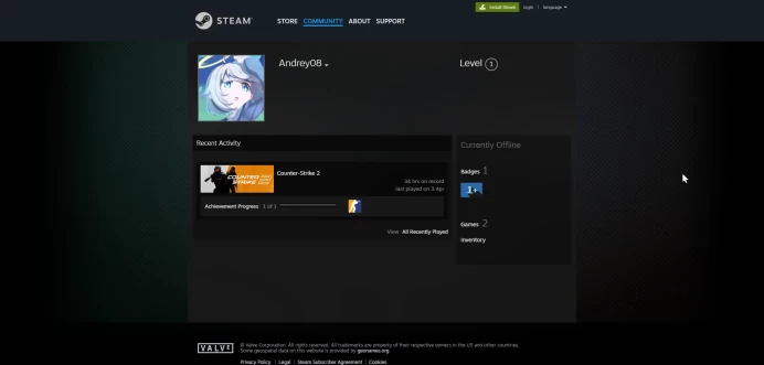 CS2 Prime 35 hours / U can create Faceit