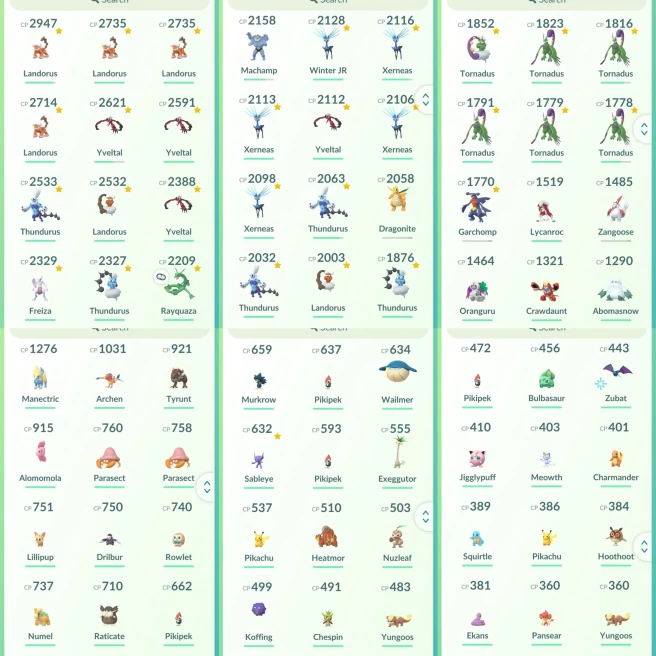 lvl26,have 28 Legendary,Mewtwo Rayquaza Landorus Yveltal Xerneas Thundurus Tornadus,many nice pokemons  N8787