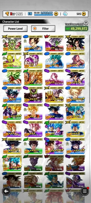UL Hit 8S+ 29 LL (God ss Goku 9s+Goku Uis 8s+GokuFrieza+Vegito+Trunk Teen+Baby 2+Bardock+vegeta) Godly Equip- ANDROID-IOS-BANDAI (815)
