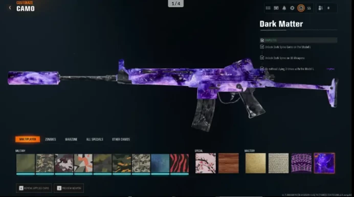 Dark Matter Camo Level 55 + 50 Wins 550+ Camos 18+ Operators Stacked Account Full Access Steam | Battle.net | PSN | Xbox Warzone 4 Ready