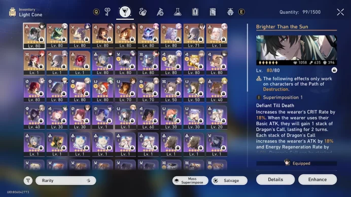 HSR74 Asia Lv 70 - 20 Limited SSR | COLLECTER END GAME | MANY SIG | NEW CHAR Cipher, Gepard E2| 5M CREDIT | FULLY RESOURCES | CLEAR ALL CONTEN
