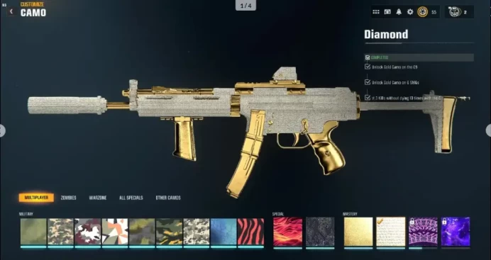 13 Diamonds Unlocked Black Ops 6Warzone Diamond ARs & SMGs