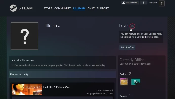 Steam 10 LVL / 5 games / Register date 2004 year / USA / 5 dollars limit / FK30