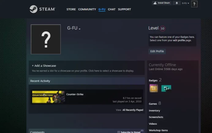 Steam 10 LVL / login - 5 symbols / Register date 2004 year / USA / 5 dollars limit / FK12