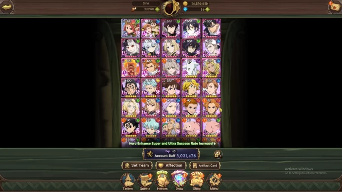 Asia|3M CC|Collab Full solev + shadow |5UR+1LR| Kingdiane3/6,Thor2/6,Indomitable,Arthur,MaelCode Only|(SDS1593)