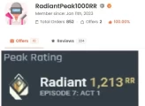 RadiantPeak1000RR  Valorant Boosting (READ DESCRIPTION WRITES ME)!!!!! +1000 COMPLATED ORDER