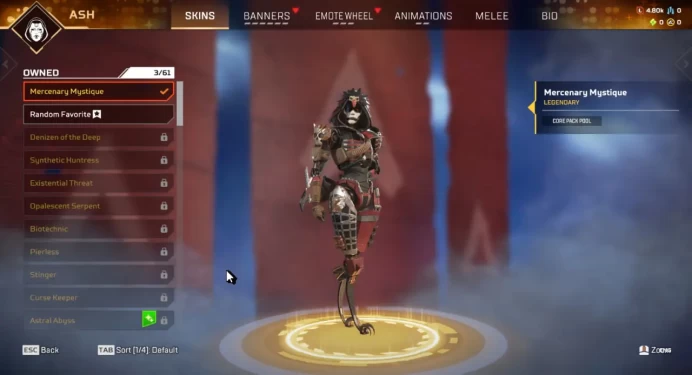 EA/PSN/XBOX Apex Legends 111 LVL / 11 Legenday / Mercenary Mystique / Golden Boson / Full Acces