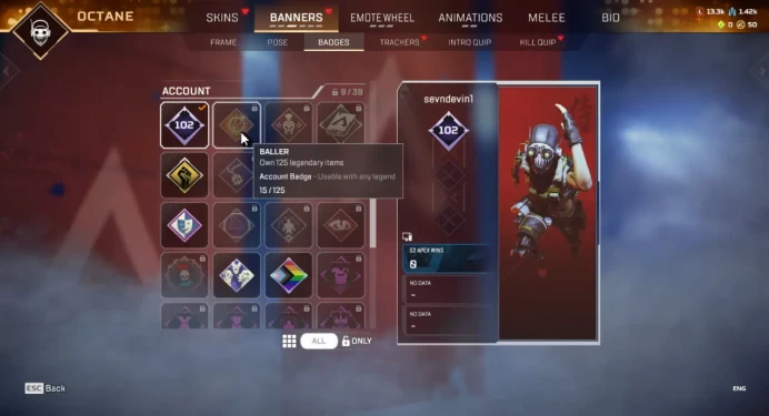 EA/XBOX Apex Legends 102 LVL / 3 legs on Wraith / 19 Legenday / Peak Performer / Revelations / Full Acces
