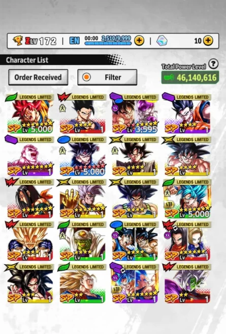 D570-IOS+Android-New LL Goku Uis Full Red Star+20 Legends+Good Equipment+Super 17+Super Baby 2+Goku and Frieza+God Goku+Android 17 18