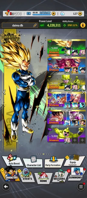 D580-IOS+Android-Team Daima+24 Legends Limited+Good Equipment+SS4 Goku 10 Red Star+SS3 Vegeta+Trunks+Ultimate Gohan+Super 17+Vegeta and Goku
