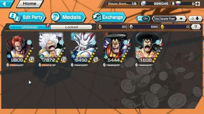 Meta [Luffy G5 Lv 71, Yamato Lv 60, Doflamingo Lv 80, Animal Kaido, Shanks,Oden, ETC]|Log Bandai|Check ss (OPBR746)
