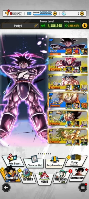 559m Power- UL Turles+39 LL (Goku tree+ss3 Goku+Goku kid+GokuBardock+Jiren+zamasu+ Sparking good star+ Good Equip- ANDROID-IOS-BANDAI (821)