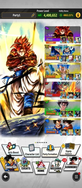 D611-IOS+Android-Vip Team Fusion+5 UL(SS4 Gogeta+Vegito)+37 Legends+Vip Equipment+2 Fusion+Vegeta&Goku Full Red Star+Good Team Ready PVP