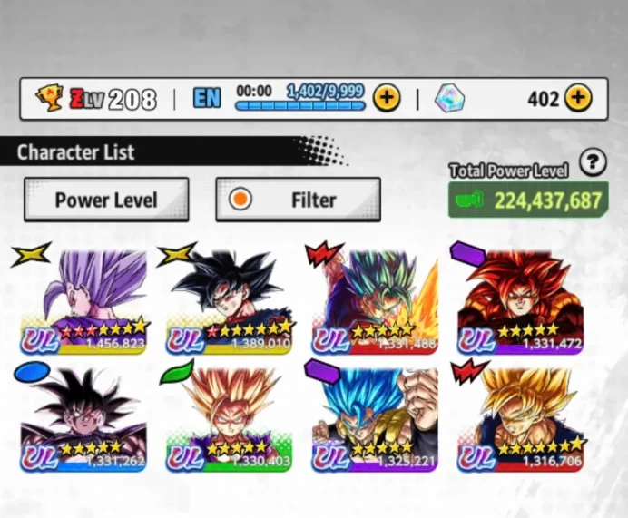 D620-IOS+Android-Nice Account-8 UL(Beast Gohan+Goku Uis+SS4 Gogeta+Vegito+Turles+Gogeta+SS2 Gohan)+38 Legend+Good Equipment+Gotenk+Vegeta&Goku