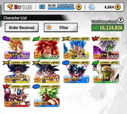 ANDROID 5K Crystals + Ultra Gogeta Blue + Ultra Gogeta SSJ + 10 LL (See Screenshots)