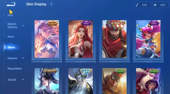 Starter Hero 30 Skin 15 | Legend Butterfly, EpicDiaochan + Cai Yan, Honor Nuwa + Etc | Google | Check SS(HOK1285)