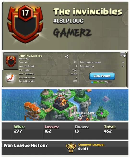 The invincibleS !! LEVEL 17 !! CAPITAL PEAK 9 !! WIN 277 LOSS 162 !! GOLD 1 !! BEST NAME !! AFFORDABLE !! FAST DELIVERY