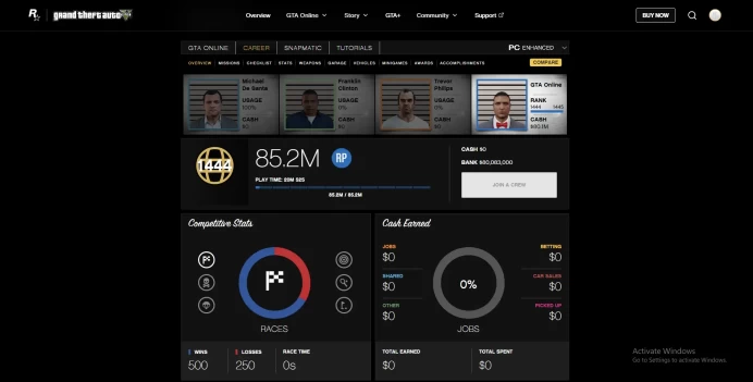Steam Enhanced 2.1B Assets 300 Modded Cars 2.02B Casino Chips + 80M Cash 20 Modded Outfits Level 1444 Max Stats + All Unlocks